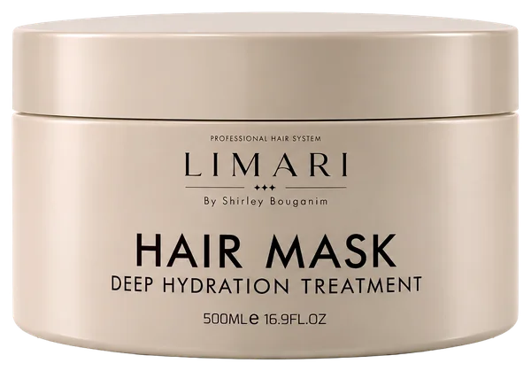 מסכת שיער Deep Hydration של LIMARI, צנצנת בגוון חול